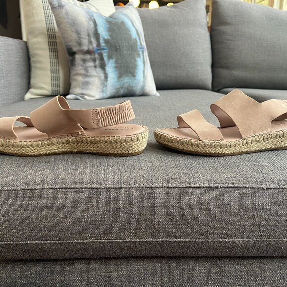 Cole Haan Cloudfeel Espadrille Platform Sandal in Pink Blush Nubuck Leather Sz 7 - Picture 7 of 8
